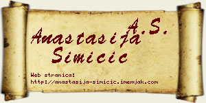 Anastasija Simičić vizit kartica